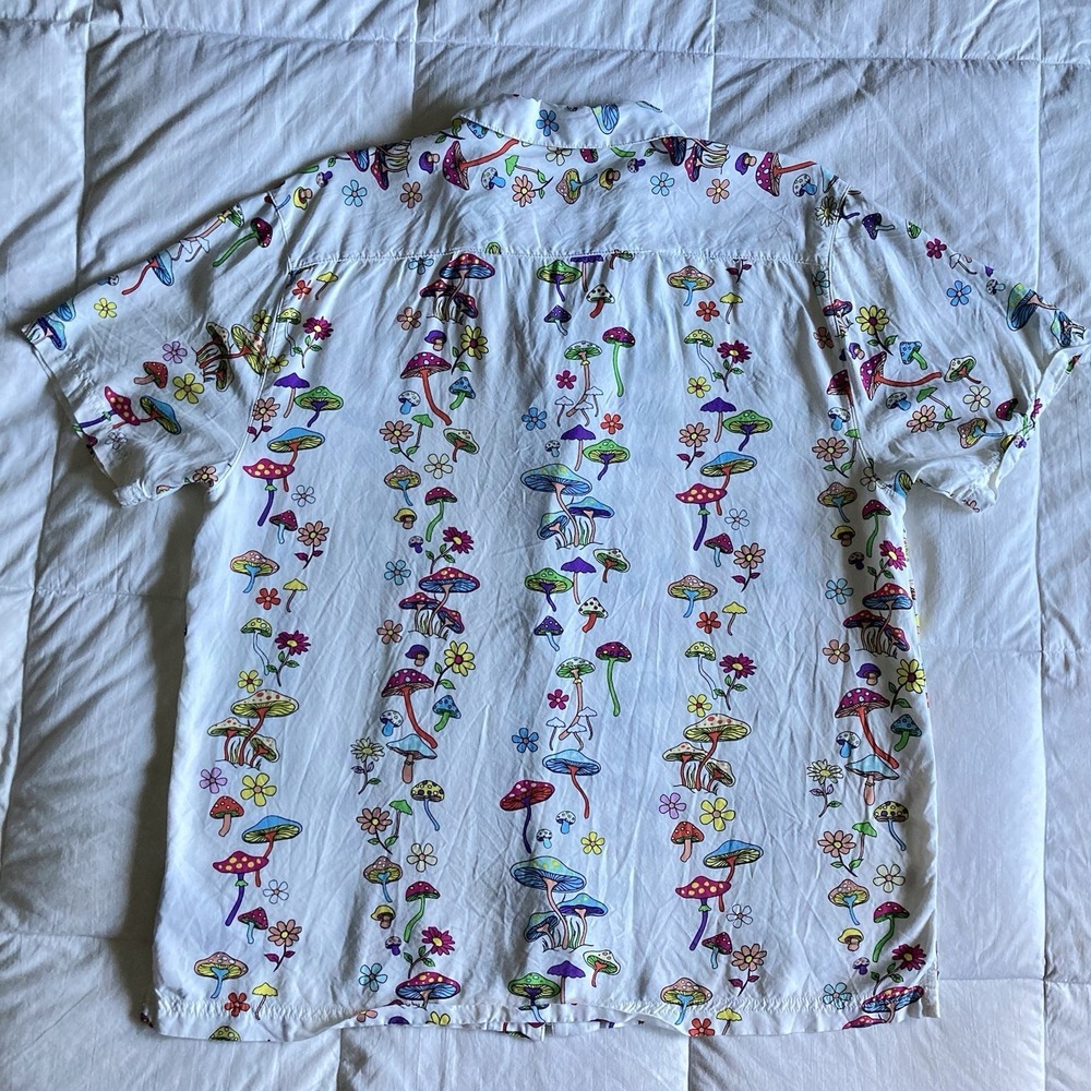 Fresh Prints of Bel-Air Wild Mushroom Button Up Mens XL Trippy Psychedelic Fest - Picture 9 of 14